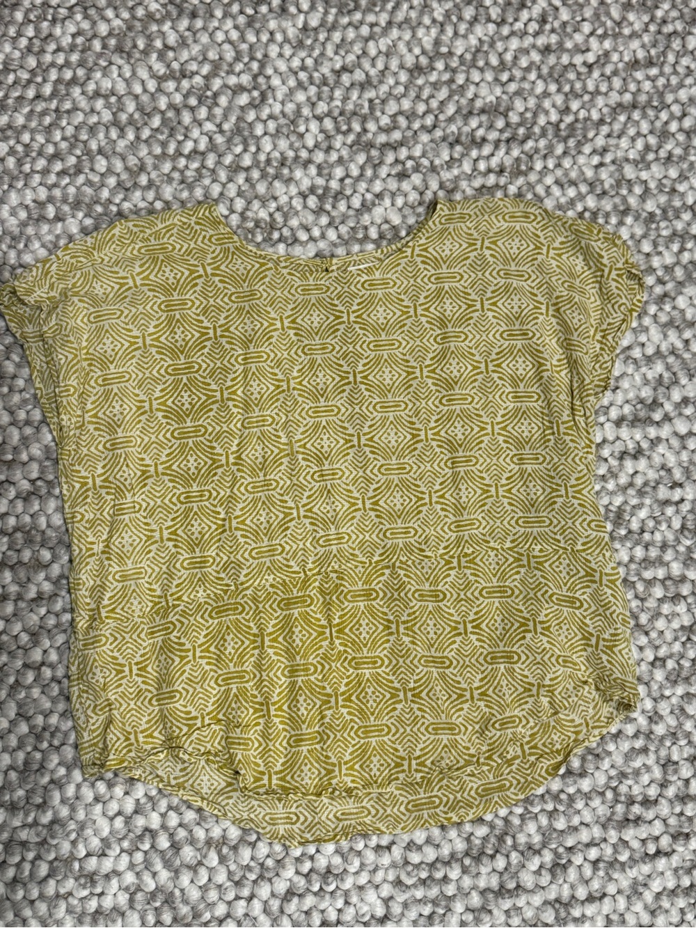 World Market 100% cotton Geometric Short Sleeve Top - Yellow